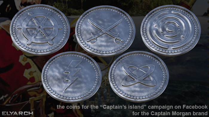 Captain Morgan/ 3D coins for Captain's island Facebook campaign