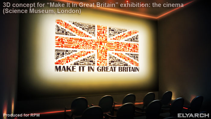 3D concept for 'Make It In Great Britain' exhibition in the Science Museum, London